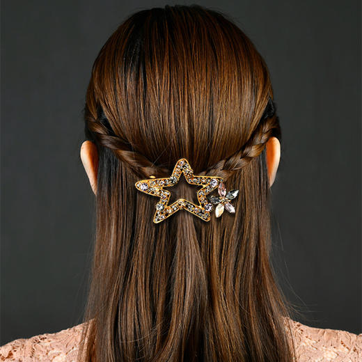 LBE-thj941星星头饰女韩国网红ins短发神器发卡一字夹横夹中号成年半扎发夹 商品图2