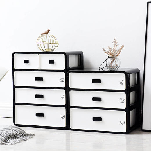 内衣收纳盒抽屉式装放内裤袜子三合一塑料分格家用宿舍分隔整理箱 商品图1