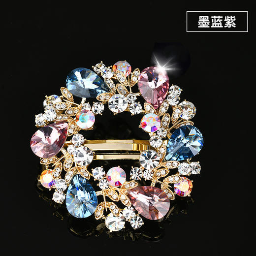 上海旗袍厂LBE-thj944发夹横夹中号半扎发弹簧夹水晶水钻后脑勺女士韩式顶夹简约风气质 商品图6