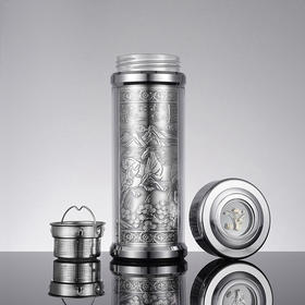 子佩集S999银玲珑浮雕杯摆件【ZBYTJB01】纯银内胆泡茶杯203