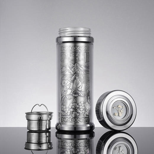 子佩集S999银玲珑浮雕杯摆件【ZBYTJB01】纯银内胆泡茶杯203 商品图0