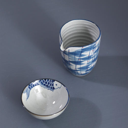 「景德镇传统手绘青花海浪 莲花 缠枝莲 盖碗公道杯」三才碗 泡茶碗 分茶器 复古茶具礼品 商品图12