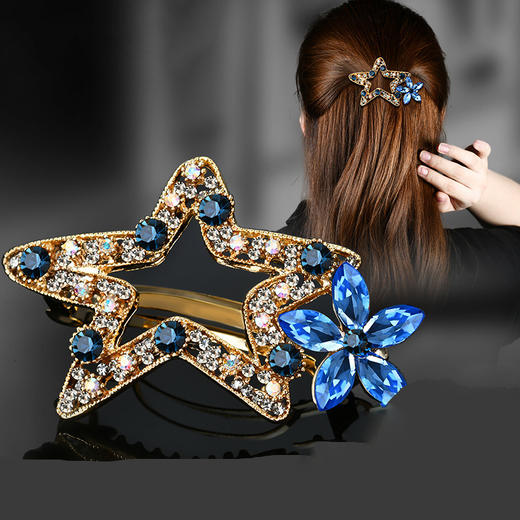 LBE-thj941星星头饰女韩国网红ins短发神器发卡一字夹横夹中号成年半扎发夹 商品图5