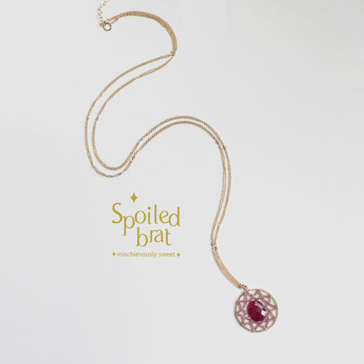 spoiledbrat jewelry捕梦网系列圆型红宝石石榴石项链 商品图3