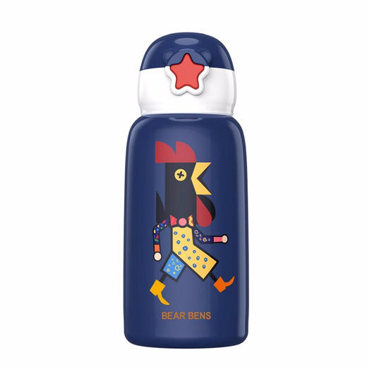 新品熊本士牛皮套儿童保温杯带吸管二用男女孩学生水杯子宝宝316不锈钢水壶XBS 商品图8