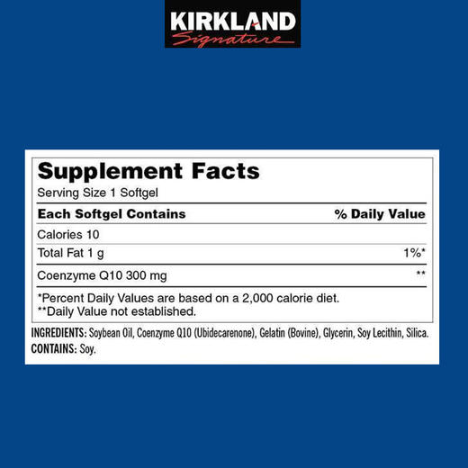 Kirkland柯克兰 COQ10高浓度辅酶Q10软胶囊 300mg 100粒【美国直邮】 商品图3
