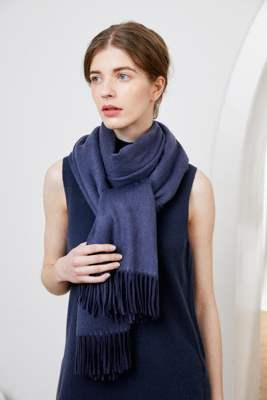 sandriver水波纹双面羊绒披肩sjf92p605n