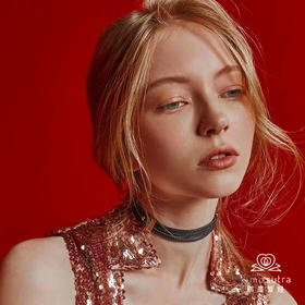 露台LOVEONTERRACE 双面女孩黄铜镀黄金配件进口牛皮三股绳choker项圈