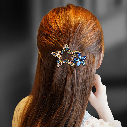 LBE-thj941星星头饰女韩国网红ins短发神器发卡一字夹横夹中号成年半扎发夹 商品图1