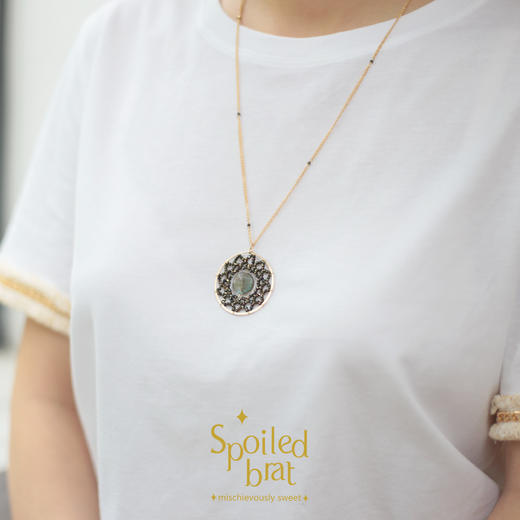 spoiledbrat jewelry捕梦网系列圆型斜长石尖晶石项链 商品图6