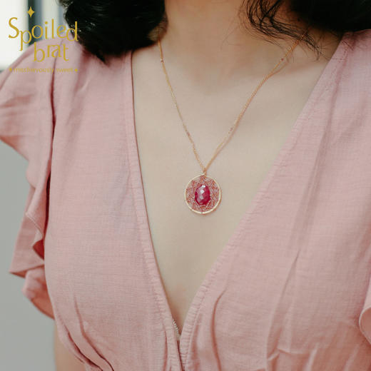 spoiledbrat jewelry捕梦网系列圆型红宝石石榴石项链 商品图4