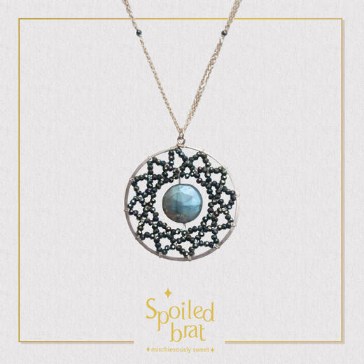 spoiledbrat jewelry捕梦网系列圆型斜长石尖晶石项链 商品图0
