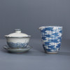 「景德镇传统手绘青花海浪 莲花 缠枝莲 盖碗公道杯」三才碗 泡茶碗 分茶器 复古茶具礼品 商品缩略图11