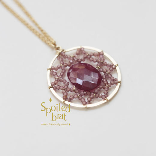 spoiledbrat jewelry捕梦网系列圆型红宝石石榴石项链 商品图1