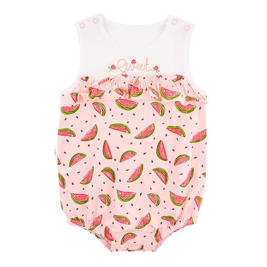 棉果果夏季女童套头三角连体衣连身衣哈衣M222711220357 商品图3