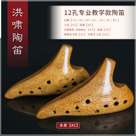 12孔陶笛 专业教学款木质手工 洪啸-乐土款【AC】