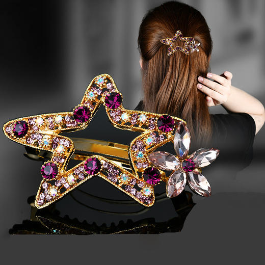 LBE-thj941星星头饰女韩国网红ins短发神器发卡一字夹横夹中号成年半扎发夹 商品图6
