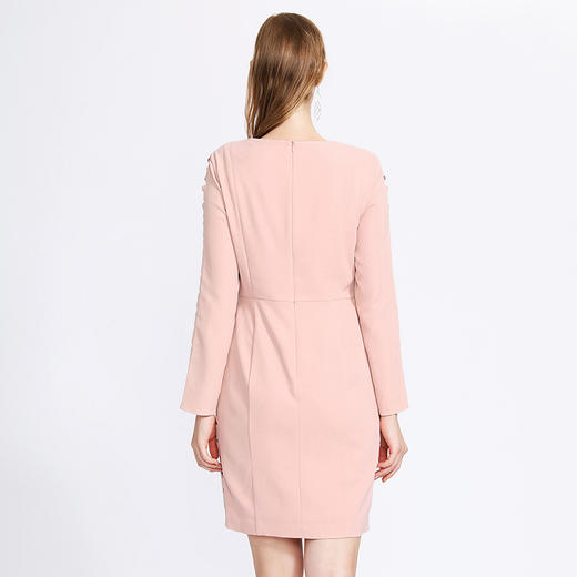 EITIE爱特爱女装秋款时尚简约修身镂空收腰短款包臀一步裙连衣裙 商品图2