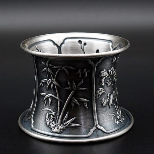 子佩集S999银梅兰竹菊仿古茶托【YH6500036-6】203 商品图0