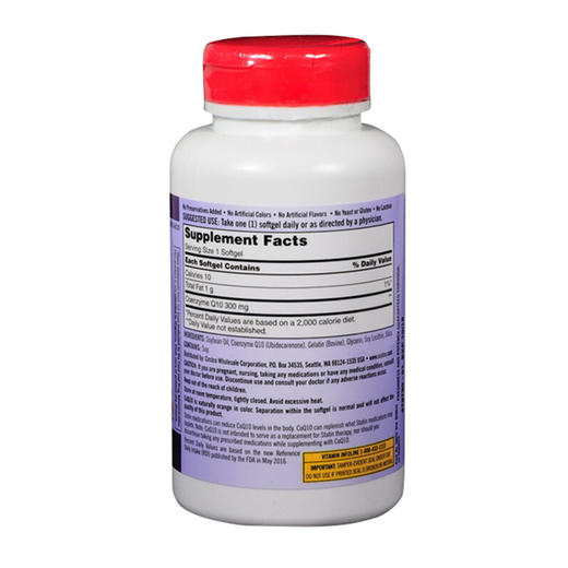 Kirkland柯克兰 COQ10高浓度辅酶Q10软胶囊 300mg 100粒【美国直邮】 商品图5