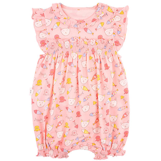 棉果果夏季女童印花套头连体衣连身衣哈衣M222727220268 商品图5