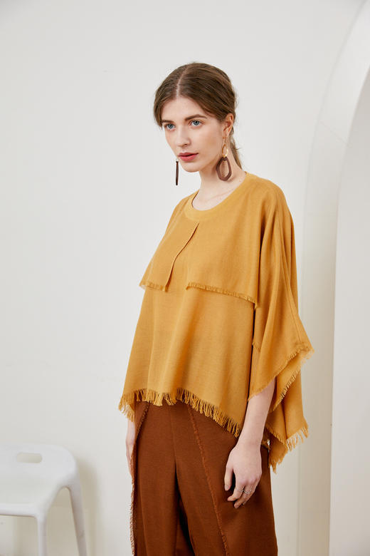 四季之衣 | 圆领斗篷式女上衣 SJF18W320B / SJF18K321A 商品图3