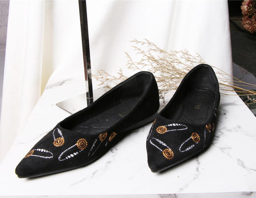 【伯妮斯茵】1X6571--黑色平底鞋--《燃烧的灵魂--梵高》 商品图1