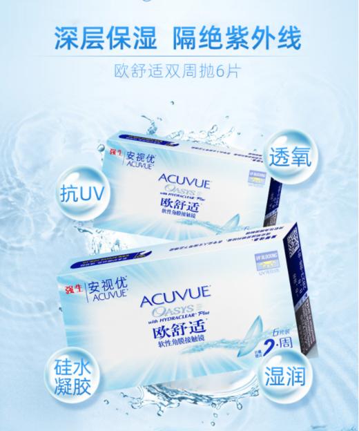 【拍2发3】强生安视优欧舒适隐形近视眼镜8.8mm双周抛6片装硅水凝胶正品 商品图3