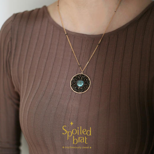 spoiledbrat jewelry捕梦网系列圆型斜长石尖晶石项链 商品图7