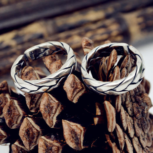 子佩集原创S999银千丝万缕纯手工对戒203 商品图1