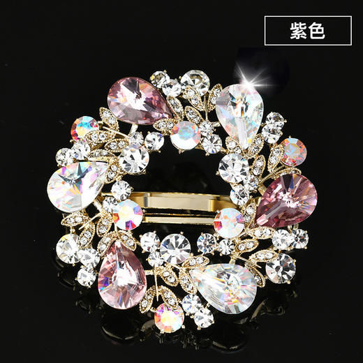 上海旗袍厂LBE-thj944发夹横夹中号半扎发弹簧夹水晶水钻后脑勺女士韩式顶夹简约风气质 商品图5