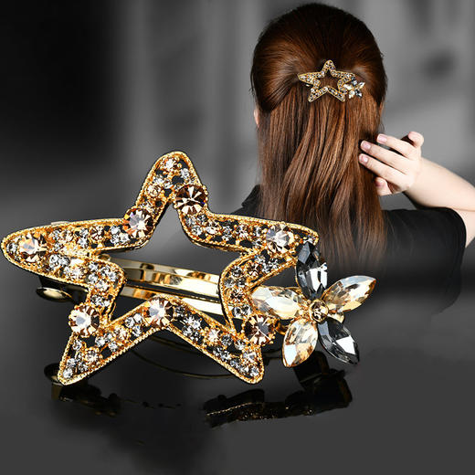 LBE-thj941星星头饰女韩国网红ins短发神器发卡一字夹横夹中号成年半扎发夹 商品图10