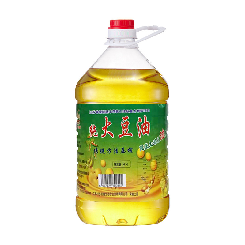 村乡志富大豆油 4.5L桶装食用油调味品