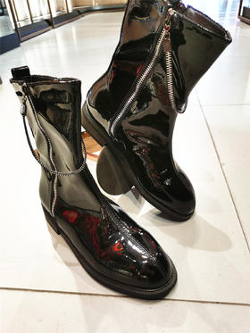 1X6531--黑色高筒PU鞋--《燃烧的灵魂--梵高》