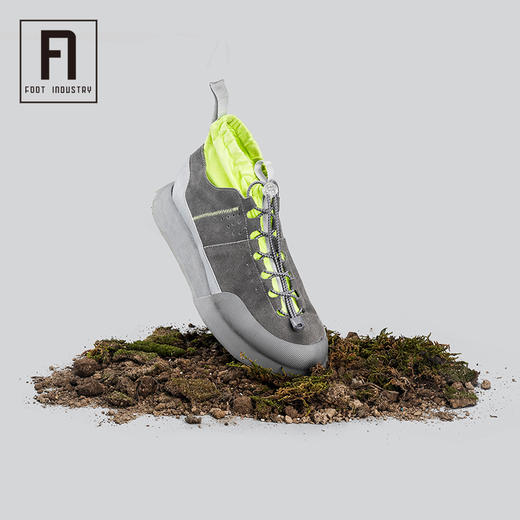 FOOT INDUSTRY 19A502 户外机能翻毛皮厚底鞋钉休闲运动鞋/荧光灰 商品图2
