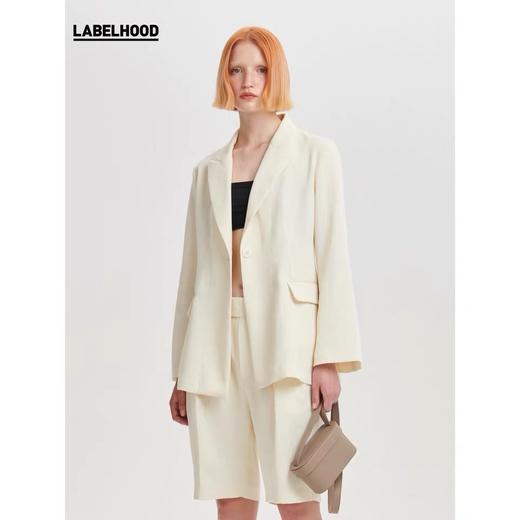 deepmoss2020春夏新款乳白色修身简约长袖西装外套女 dm20ssCT02AM 商品图0