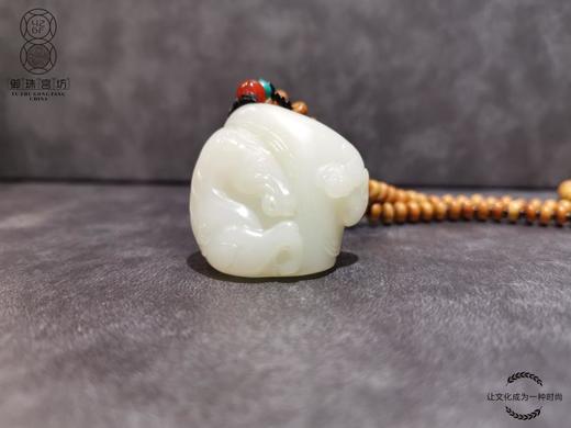 【御珠宫坊】羊脂白玉子料马上封侯挂件 商品图0