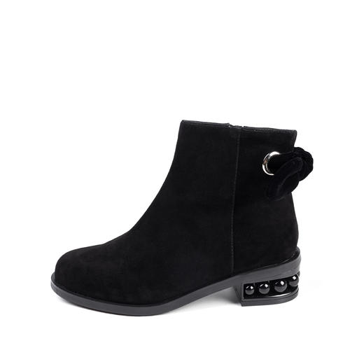 Safiya索菲娅冬季低跟珍珠舒适侧拉链短靴女靴子SF84116082 商品图1