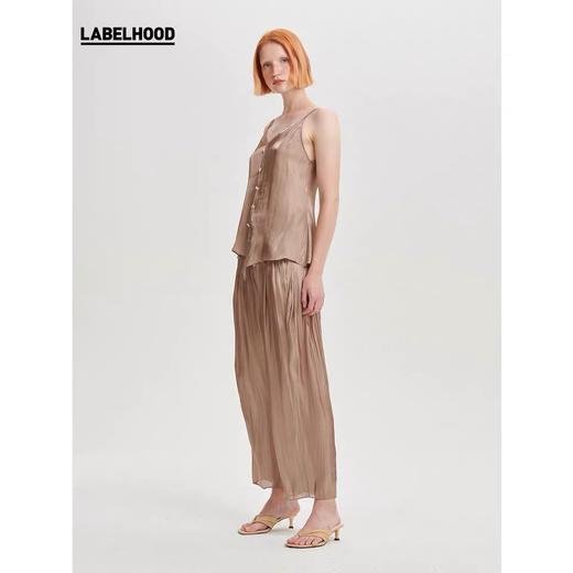 deepmoss2020春夏新款 设计感拿铁贝母水泽吊带衫 dm20ssTP10X3 商品图1