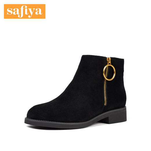 Safiya靴子冬季圆头方跟时装靴短靴女靴SF84116922 商品图1