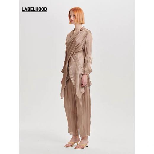 deepmoss2020春夏新品 设计感纯色水泽交叠衬衫女上衣 dm20ssSH07X3 商品图1