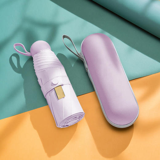 雨伞五折伞8骨防晒胶囊黑胶折叠居家日用太阳伞遮阳晴雨伞 商品图8