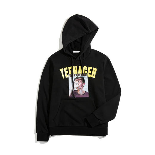 gxg.jeans男装秋黑色连帽卫衣男宽松休闲上衣韩版潮时尚卫衣 商品图4