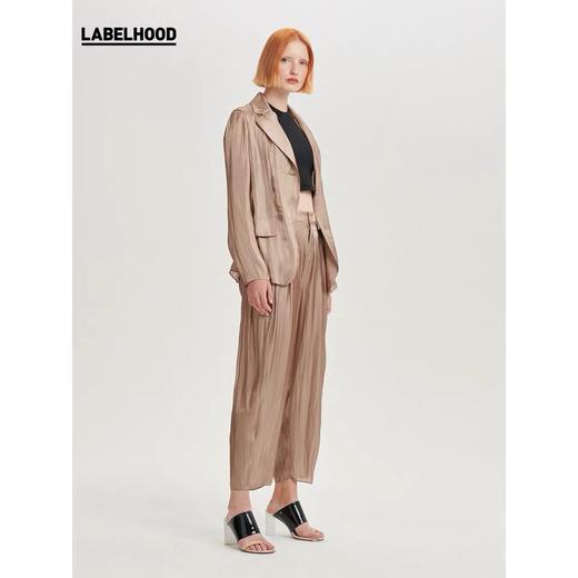 deepmoss2020春夏新品 拿铁水泽西装中长款外套女 dm20ssCT05X3 商品图3