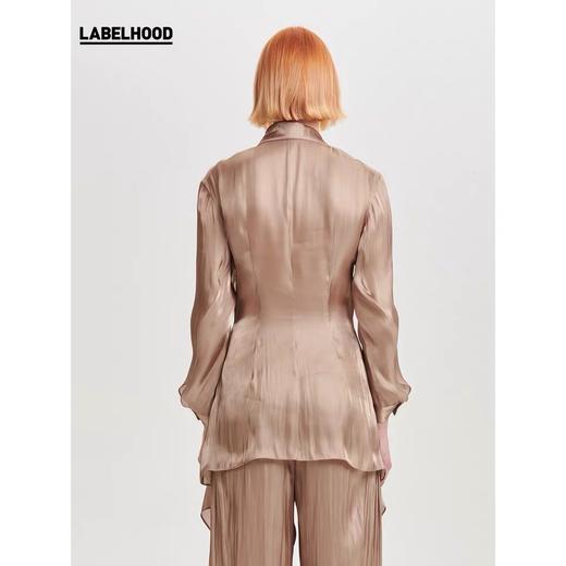 deepmoss2020春夏新品 设计感纯色水泽交叠衬衫女上衣 dm20ssSH07X3 商品图2