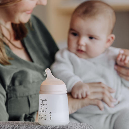 苏维妮 硅胶奶瓶 宽口径 进口新生儿宝宝 0个月以上 奶嘴流量可调节 仿母乳型 防摔 180ml 商品图5