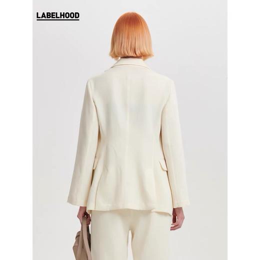 deepmoss2020春夏新款乳白色修身简约长袖西装外套女 dm20ssCT02AM 商品图4