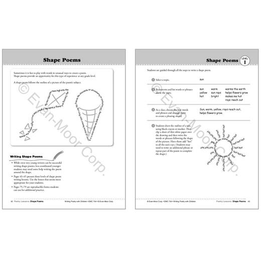 【Evan-Moor Best】Writing poetry with children Grade 1-6 和孩子一起创作诗歌 一到六年级  美国加州原版教辅 商品图3