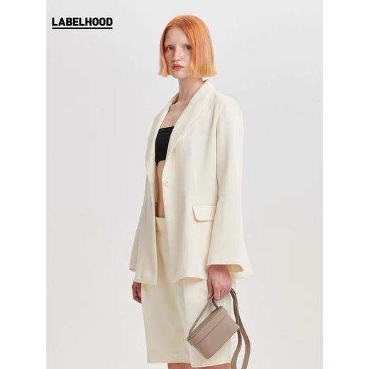 deepmoss2020春夏新款乳白色修身简约长袖西装外套女 dm20ssCT02AM 商品图2