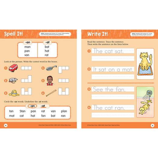 【安潇推荐】Evan-Moor Smart Start Read and Write 聪慧启蒙系列 有声阅读与拼写 美国加州原版教辅 商品图7